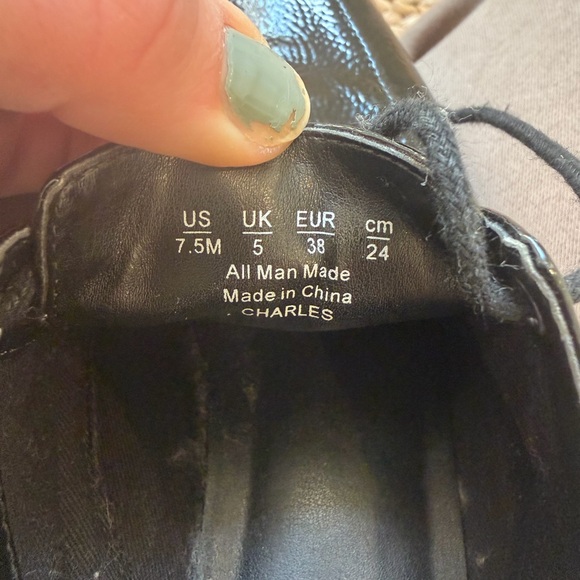 Women’s Franco Sarto Black Patent Leather Lace-Up Derby Shoes - Picture 8 of 8